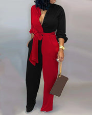 Women Casual Deep V-neck  Jumpsuits