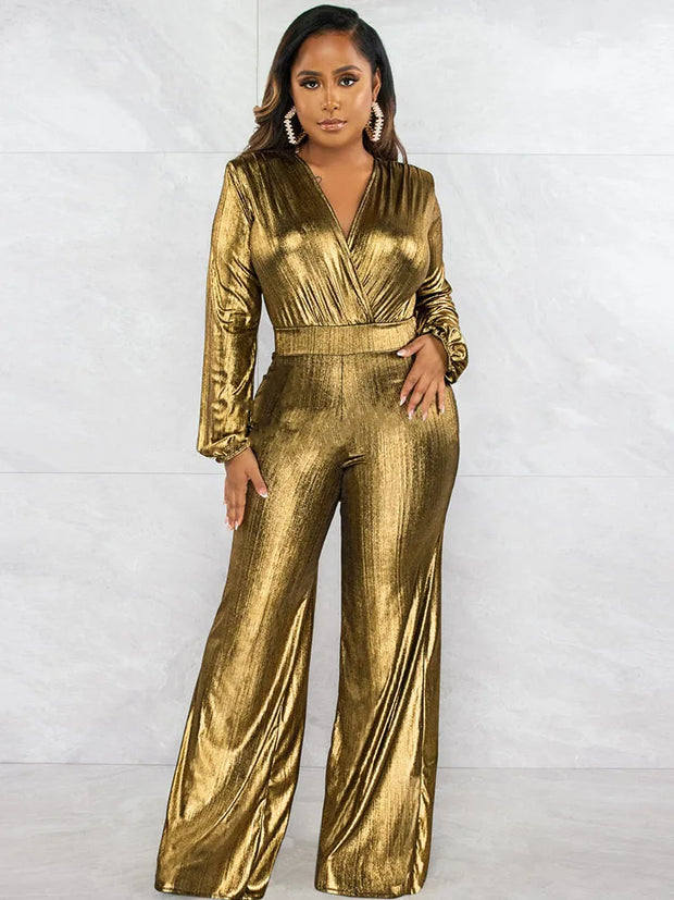 Glitter Metallic Party Nightclub Jumpsuit