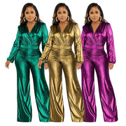 Glitter Metallic Party Nightclub Jumpsuit