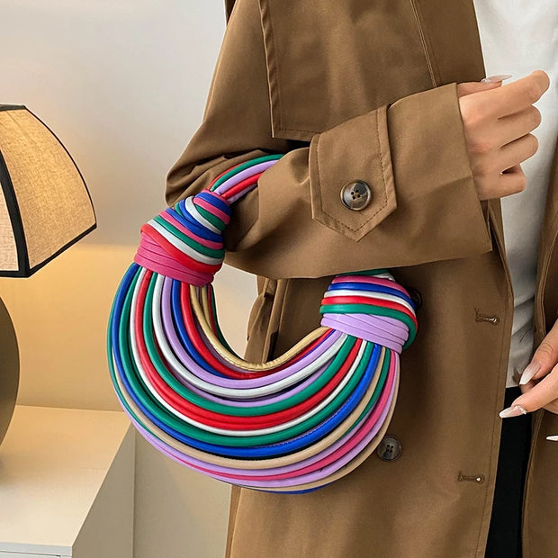 Rainbow Noodles Shaped Luxury Designer Handbag