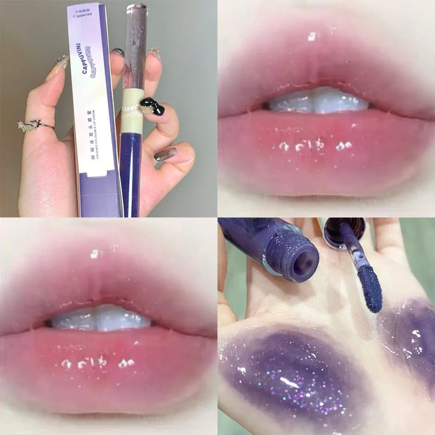 Purple Glitter Water Light Lip Gloss