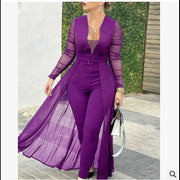 Autumn Women Long Sleeve V Neck jumpsuit