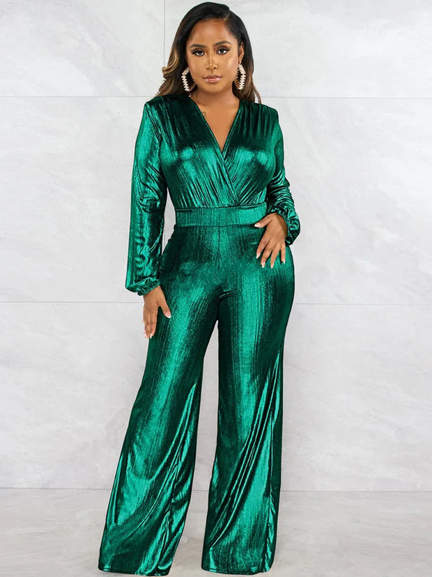 Glitter Metallic Party Nightclub Jumpsuit