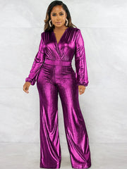 Glitter Metallic Party Nightclub Jumpsuit