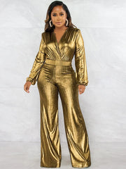 Glitter Metallic Party Nightclub Jumpsuit